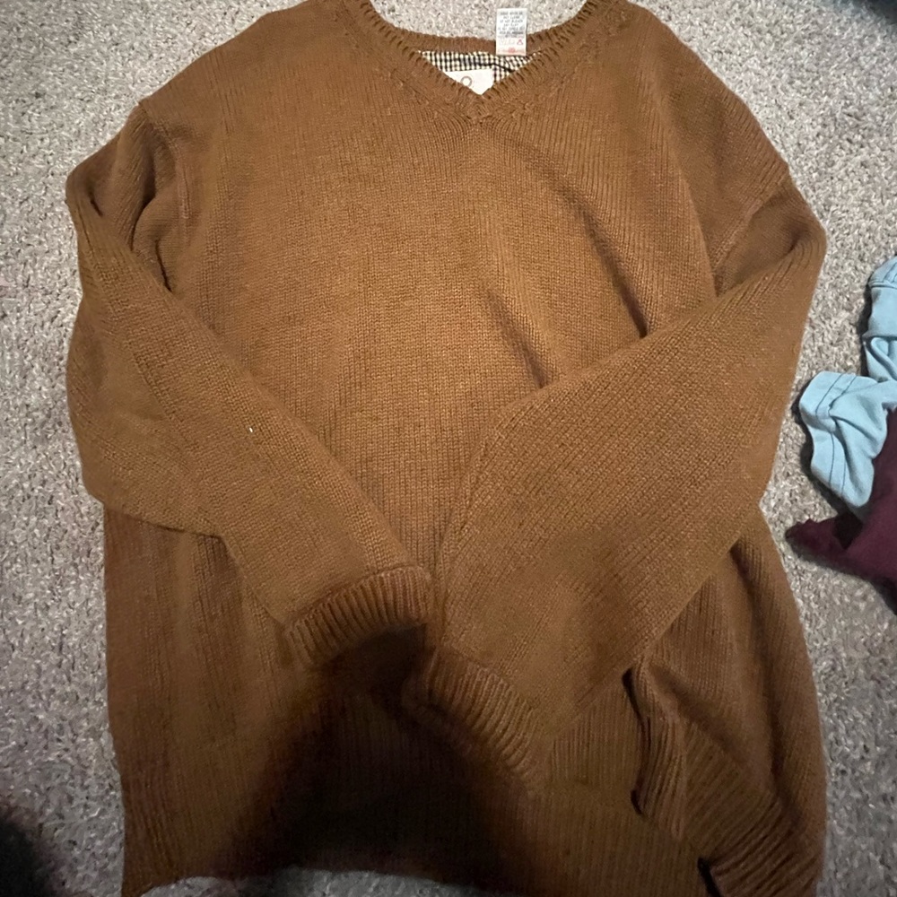 Mens Viyella XL brown cashmere sweater